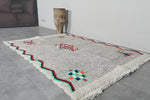 Tribal Moroccan Rug 4.7 x 6.7 ft - Gray with Bright Symbols