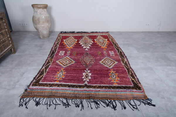 Moroccan vintage rug – 5.7 x 9.6 ft | Bold tribal diamond pattern