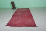 Red Vintage Handmade Moroccan Runner Rug | 4.5 x 10.3 ft