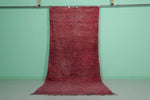 Red Vintage Handmade Moroccan Runner Rug | 4.5 x 10.3 ft