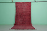Red Vintage Handmade Moroccan Runner Rug | 4.5 x 10.3 ft