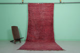 Red Vintage Handmade Moroccan Runner Rug | 4.5 x 10.3 ft