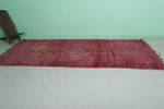 Red Vintage Handmade Moroccan Runner Rug | 4.5 x 10.3 ft