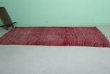 Red Vintage Handmade Moroccan Runner Rug | 4.5 x 10.3 ft