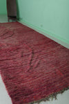 Red Vintage Handmade Moroccan Runner Rug | 4.5 x 10.3 ft