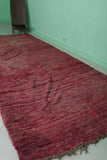 Red Vintage Handmade Moroccan Runner Rug | 4.5 x 10.3 ft