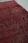Red Vintage Handmade Moroccan Runner Rug | 4.5 x 10.3 ft