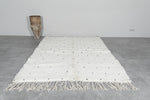 Handmade Moroccan Rug 5.4 x 7.6 ft - Black Dots on Cream Wool