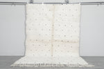 Handmade Moroccan Rug 5.4 x 7.6 ft - Black Dots on Cream Wool
