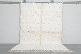 Handmade Moroccan Rug 5.4 x 7.6 ft - Black Dots on Cream Wool