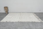 Handmade Moroccan Rug 5.4 x 7.6 ft - Black Dots on Cream Wool