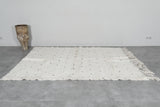 Handmade Moroccan Rug 5.4 x 7.6 ft - Black Dots on Cream Wool