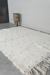 Handmade Moroccan Rug 5.4 x 7.6 ft - Black Dots on Cream Wool