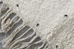 Handmade Moroccan Rug 5.4 x 7.6 ft - Black Dots on Cream Wool