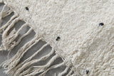 Handmade Moroccan Rug 5.4 x 7.6 ft - Black Dots on Cream Wool
