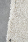 Handmade Moroccan Rug 5.4 x 7.6 ft - Black Dots on Cream Wool