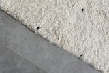 Handmade Moroccan Rug 5.4 x 7.6 ft - Black Dots on Cream Wool