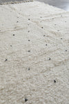 Handmade Moroccan Rug 5.4 x 7.6 ft - Black Dots on Cream Wool
