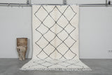 Beni Ourain Moroccan Rug 4.6 x 7.8 ft - Handmade Wool Carpet