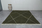 Custom moroccan berber rug, green Handmade beni ourain carpet
