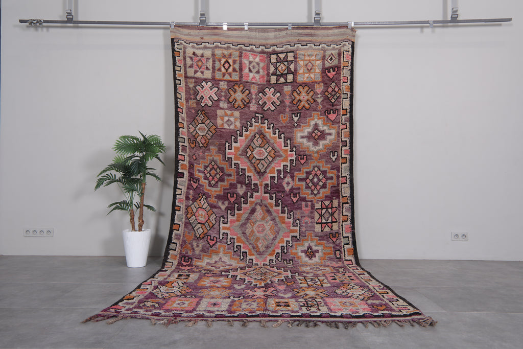 Vintage Moroccan rug – 5.8 x 12.5 ft | Warm toned geometric patterns