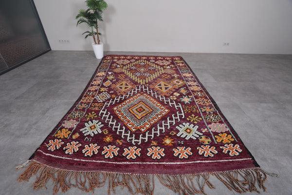 6.1 x 9.4 FT Handcrafted boujaad Moroccan ug – Rich burgundy