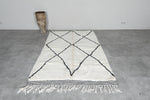 Wool Beni Ourain Rug 4.8 x 7.5 ft - Black Diamond Pattern