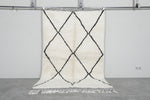 Wool Beni Ourain Rug 4.8 x 7.5 ft - Black Diamond Pattern