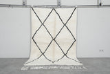 Wool Beni Ourain Rug 4.8 x 7.5 ft - Black Diamond Pattern