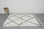 Wool Beni Ourain Rug 4.8 x 7.5 ft - Black Diamond Pattern
