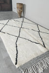 Wool Beni Ourain Rug 4.8 x 7.5 ft - Black Diamond Pattern