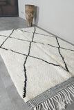 Wool Beni Ourain Rug 4.8 x 7.5 ft - Black Diamond Pattern