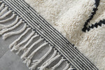 Wool Beni Ourain Rug 4.8 x 7.5 ft - Black Diamond Pattern