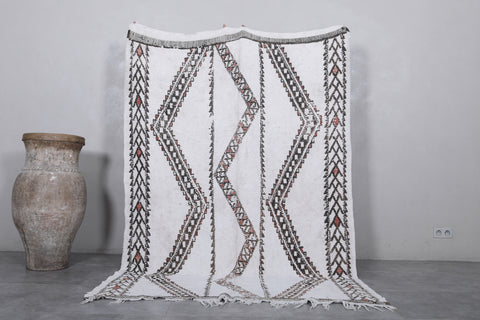 Impresionante alfombra marroquí hecha a mano berber - 5.6 pies x 7.7 pies
