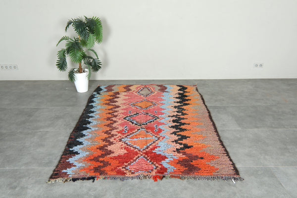 Multicolor Moroccan wool rug - 5.1 ft x 7 ft - Handmade carpet