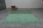 Two-Tone Green Moroccan Rug - 8.2 X 10.1 Feet, Elegant Handwoven Floor Accent