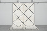 Handmade Beni Ourain Moroccan Rug 5.1 x 7.7 Feet - Cream with Black Diamond Pattern