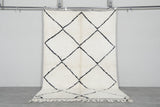 Handmade Beni Ourain Moroccan Rug 5.1 x 7.7 Feet - Cream with Black Diamond Pattern