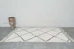 Handmade Beni Ourain Moroccan Rug 5.1 x 7.7 Feet - Cream with Black Diamond Pattern