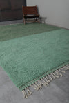 Two-Tone Green Moroccan Rug - 8.2 X 10.1 Feet, Elegant Handwoven Floor Accent