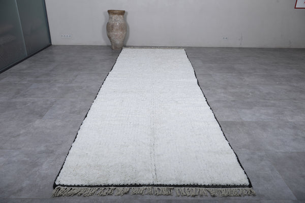 White wool custom size Moroccan rug – Minimalist handmade design