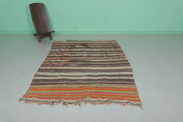Flatwoven Moroccan berber rug - 5.1 FT X 7.6 FT