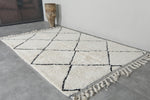 Handmade Beni Ourain Moroccan Rug 5.1 x 7.7 Feet - Cream with Black Diamond Pattern