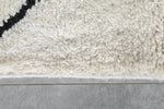 Handmade Beni Ourain Moroccan Rug 5.1 x 7.7 Feet - Cream with Black Diamond Pattern