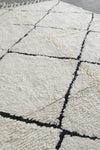 Handmade Beni Ourain Moroccan Rug 5.1 x 7.7 Feet - Cream with Black Diamond Pattern
