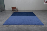 Two-Tone Blue Moroccan Rug 8.2 x 10.4 Ft | Modern Minimalist Design