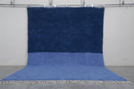 Two-Tone Blue Moroccan Rug 8.2 x 10.4 Ft | Modern Minimalist Design