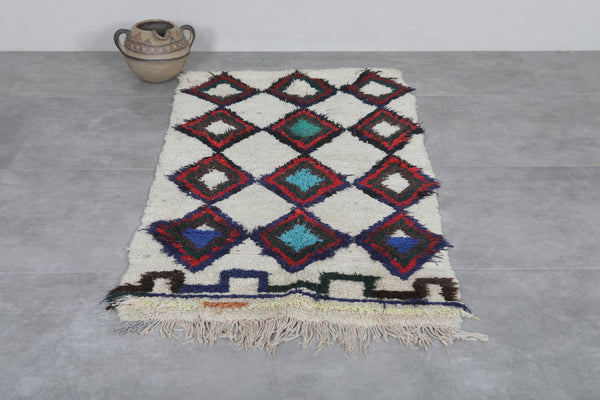 Moroccan runner rug – 2.7 x 5.4 FT | Bold diamond pattern