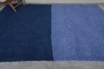 Two-Tone Blue Moroccan Rug 8.2 x 10.4 Ft | Modern Minimalist Design