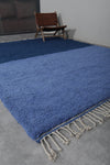 Two-Tone Blue Moroccan Rug 8.2 x 10.4 Ft | Modern Minimalist Design